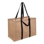 Decorated jute shopping bag
