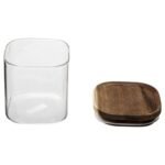 Hermet square glass and acacia jar 0.6 l - Afbeelding 3