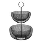 Mesh black 2-tier fruit basket