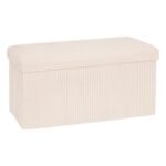 DUBBELE VOUWPOEF ARUM GERIBD 76 X 38 CM IVOOR