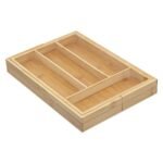 Expanding bamboo cutlery tray with 6 compartments