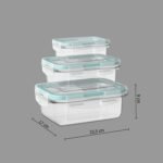 Set of 3 Clipeat large rectangular glass containers - Afbeelding 10