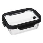 Clipeat medium rectangular full glass container