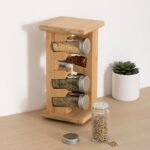 REK VOOR 8 SPECERIJPOTTEN GLAS COZY L. 13 X B. 13 X H. 26,5 CM BAMBOE STEUN - Image 8