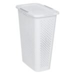 Slim laundry hamper 42 l PP white