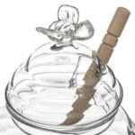 Glass honey pot with oak spoon - Afbeelding 3