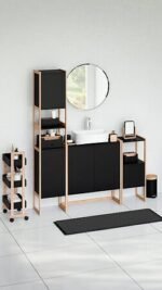 NATUREO 4-DELIGE KEUKENTROLLEY OP WIELTJES - ZWART - Afbeelding 9