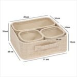 SET VAN 4 BEIGE POLYESTER MANDEN - Image 6