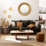 SET VAN 2 JIVAN TRAVERTIN HOUTEN SALONTAFELS L60 38CM - Afbeelding 9