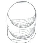 Silver 2-tier fruit basket