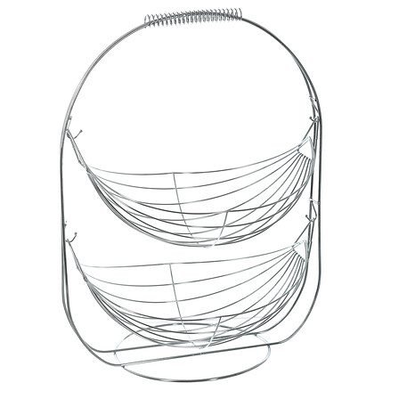 Silver 2-tier fruit basket