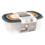 Set of 6 rectangular Colors multi-coloured PP boxes