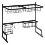 2-tier metal dish drainer and sink organiser