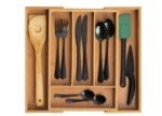 Expanding bamboo cutlery tray with 6 compartments - Image 2