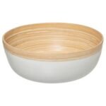 Modern Color white bamboo salad bowl diam 30 cm