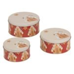 ROUND COOKIE XMAS TIN X3 ASR