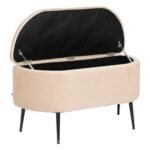 SOLARO FLUWELEN BANKJE BEIGE 100X40CM - Afbeelding 3