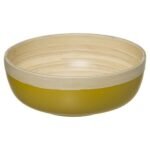 Modern Color mustard bamboo salad bowl diam 20 cm