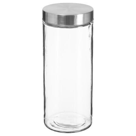 Nixo glass and stainless steel jar 2 l
