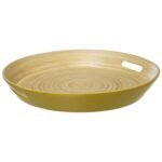 Modern Color mustard bamboo tray diam 42 cm
