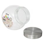 Nixo tilting glass and stainless steel candy jar 0.65 l - Afbeelding 3