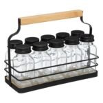 10-jar spice rack glass holder metal