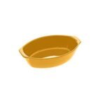Oval yellow ceramic dish 28 x 17 cm
