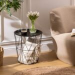 KUMI SALONTAFEL DIAMETER 37 CM ZWART METAAL - Afbeelding 6