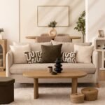 OPVOUWBARE POEF ZESHOEKIG JAKO BOUCLÉ KAKI - Afbeelding 6