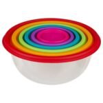 Set of 4 round Colors multi-coloured PP boxes