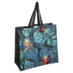 leaf patterned shopping bag