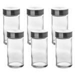 Set of 6 glass spice jars