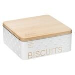 Scandi Edition metal biscuit tin with embossed details