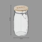 BOCAL WORDING GLAZEN POT MET HOUTEN DEKSEL MET OPSCHRIFT 2 L - Afbeelding 7
