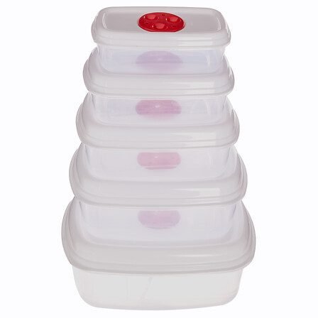 Set of 5 rectangular microwavable casserole dishes