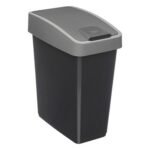 Plastic bin with 2-way opening lid 45 l