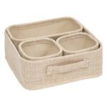 SET VAN 4 BEIGE POLYESTER MANDEN
