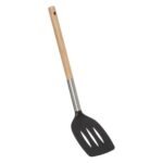Wood, stainless steel and nylon spatula