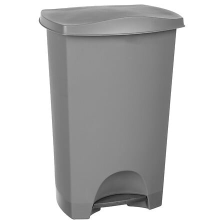 Grey plastic kitchen pedal bin 42 l