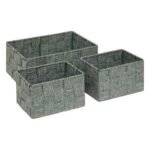 SET VAN 3 LISE MANDEN L. 22 X B. 16 X H. 9 CM MAX. GROEN