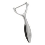 Stainless steel razor peeler with rubber handle