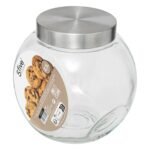 Nixo tilting glass and stainless steel candy jar 2.1 l - Afbeelding 4