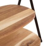 SERVEERSTANDAARD 2 LAGEN MINA ACACIA EN ZWART METAAL - Afbeelding 3