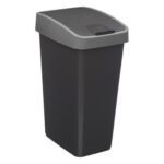 Plastic bin with 2-way opening lid 25 l