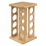Bambou revolving spice rack with 16 jars