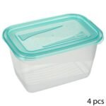 Set of 5 Fresh & Freeze rectangular PE boxes 0.75 l