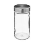 Revolving rack of 16 glass spice jars on stainless steel stand - Afbeelding 3