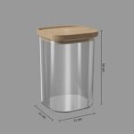 Hermet square glass and acacia jar 1 l - Afbeelding 5