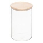 SET VAN 3 HERMETISCHE GLAZEN POTTEN MET HOUTEN DEKSEL - Afbeelding 10