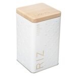 Scandi Edition metal rice tin with embossed details